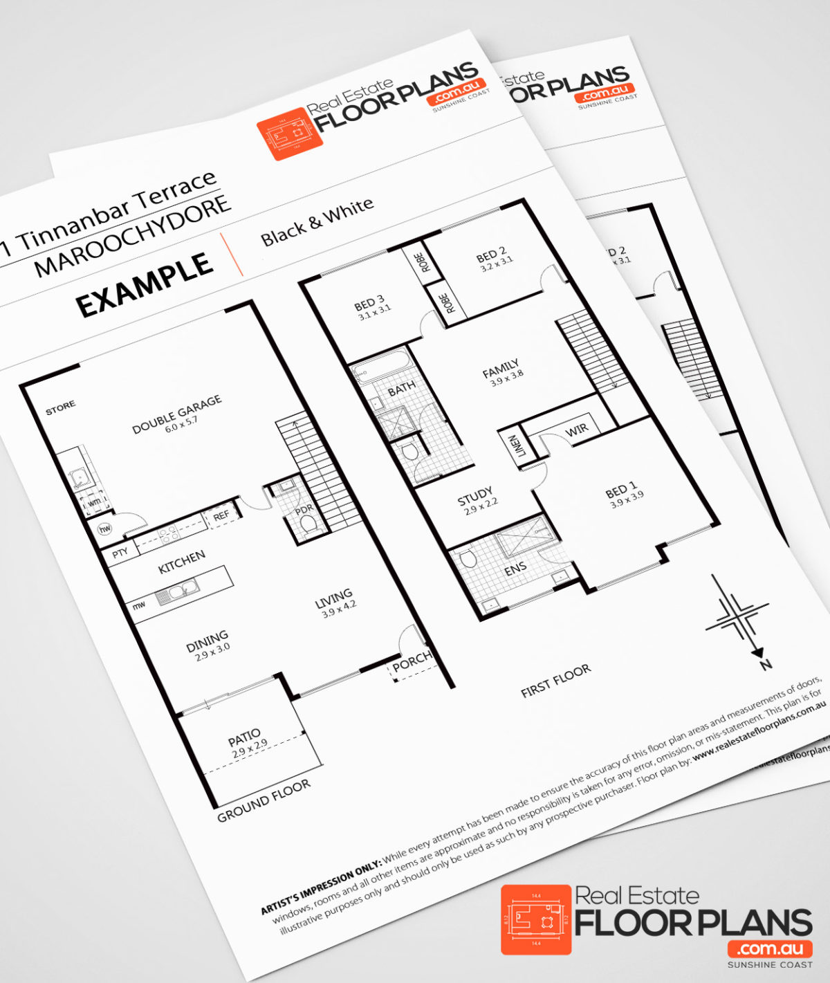 Standard Black and White Floor Plan - Real Estate Floor Plans