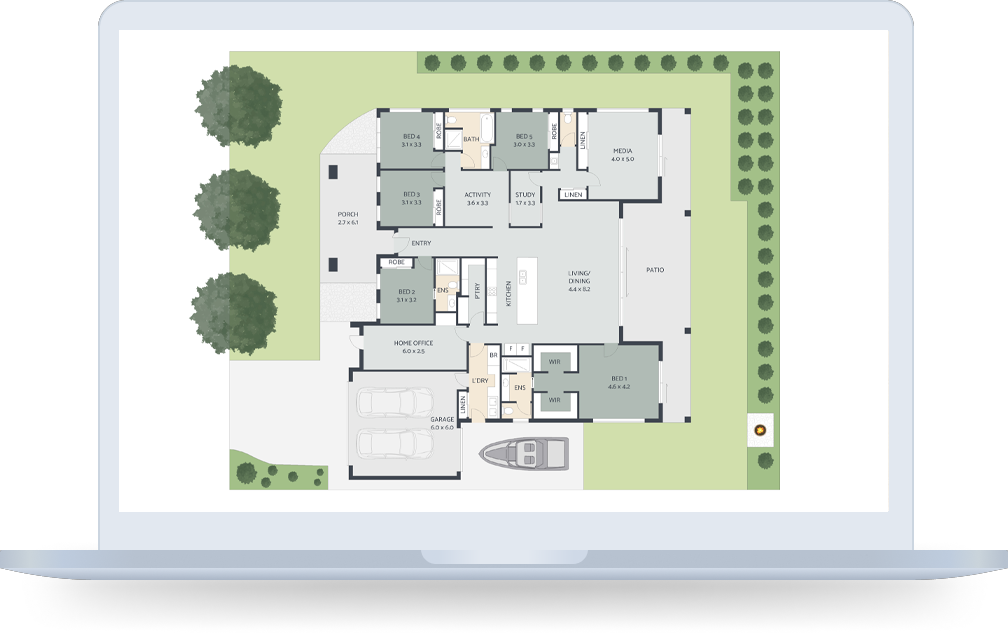 High quality marketing floor plan for real estate listings